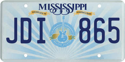 MS license plate JDI865