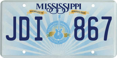 MS license plate JDI867