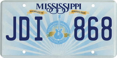 MS license plate JDI868