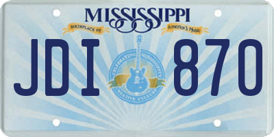MS license plate JDI870