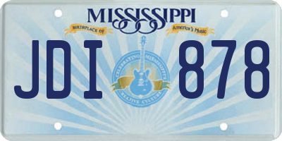 MS license plate JDI878