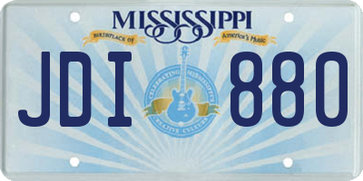 MS license plate JDI880