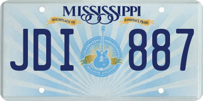 MS license plate JDI887