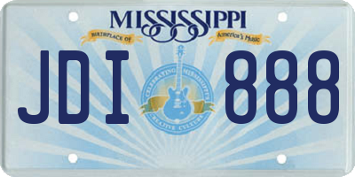 MS license plate JDI888