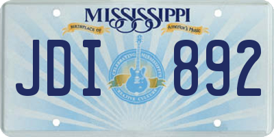 MS license plate JDI892