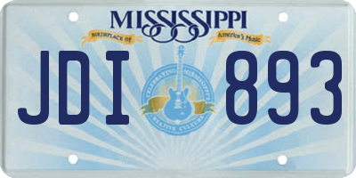 MS license plate JDI893