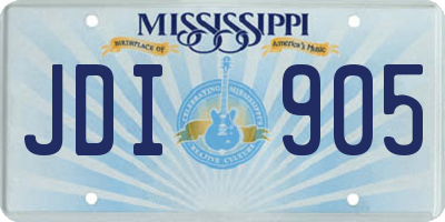MS license plate JDI905
