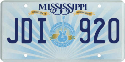 MS license plate JDI920