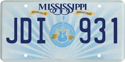 MS license plate JDI931