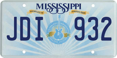MS license plate JDI932