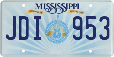 MS license plate JDI953