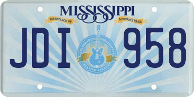 MS license plate JDI958