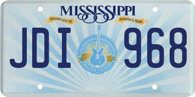 MS license plate JDI968