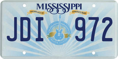 MS license plate JDI972