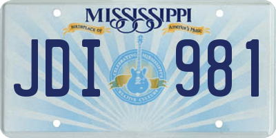 MS license plate JDI981