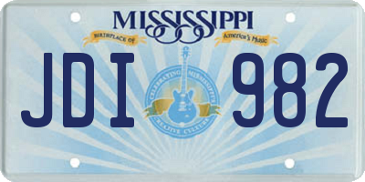 MS license plate JDI982