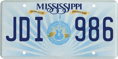 MS license plate JDI986