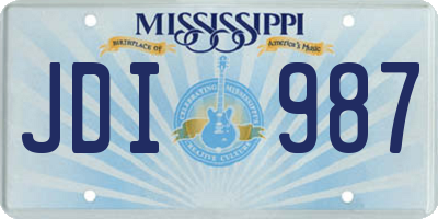 MS license plate JDI987
