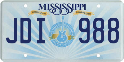 MS license plate JDI988