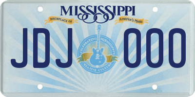 MS license plate JDJ000