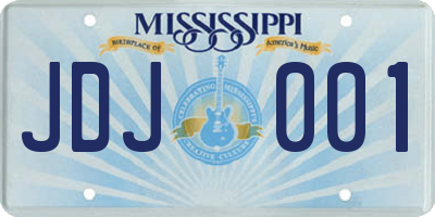 MS license plate JDJ001