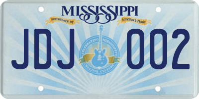 MS license plate JDJ002