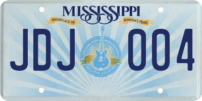 MS license plate JDJ004