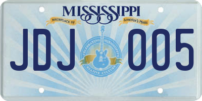 MS license plate JDJ005