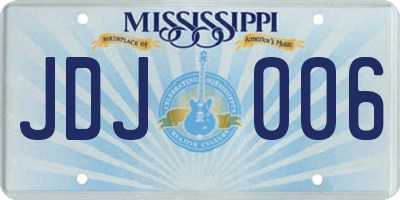MS license plate JDJ006