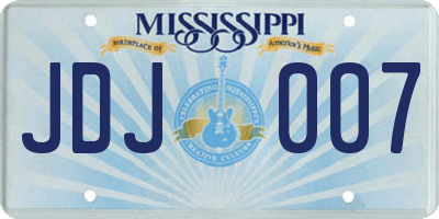 MS license plate JDJ007