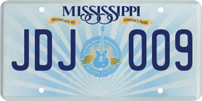 MS license plate JDJ009