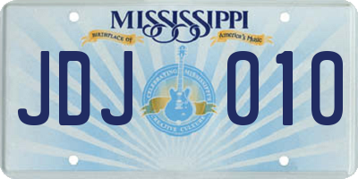 MS license plate JDJ010