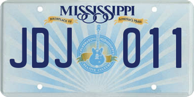 MS license plate JDJ011