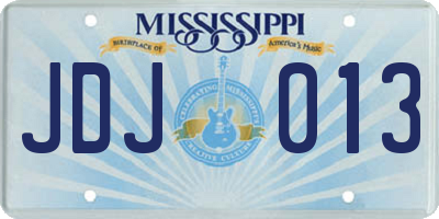 MS license plate JDJ013