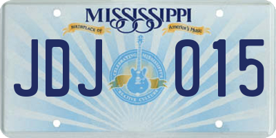MS license plate JDJ015