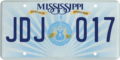 MS license plate JDJ017