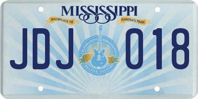 MS license plate JDJ018