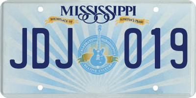MS license plate JDJ019