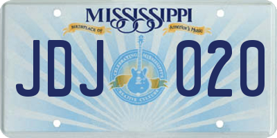 MS license plate JDJ020