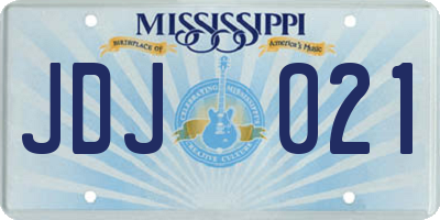 MS license plate JDJ021