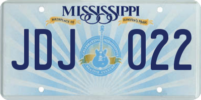 MS license plate JDJ022