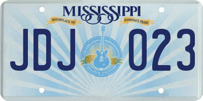 MS license plate JDJ023