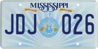 MS license plate JDJ026