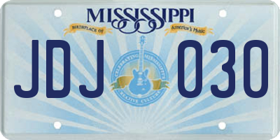 MS license plate JDJ030