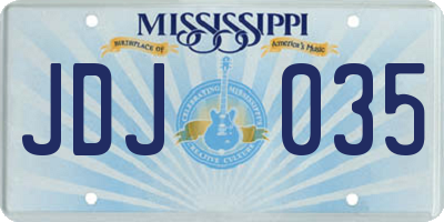 MS license plate JDJ035