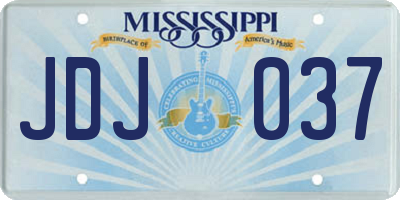 MS license plate JDJ037