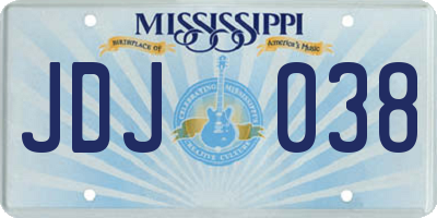 MS license plate JDJ038