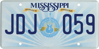 MS license plate JDJ059