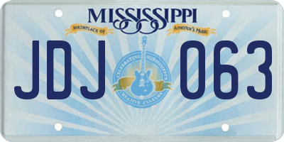 MS license plate JDJ063
