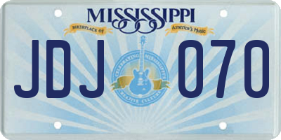 MS license plate JDJ070